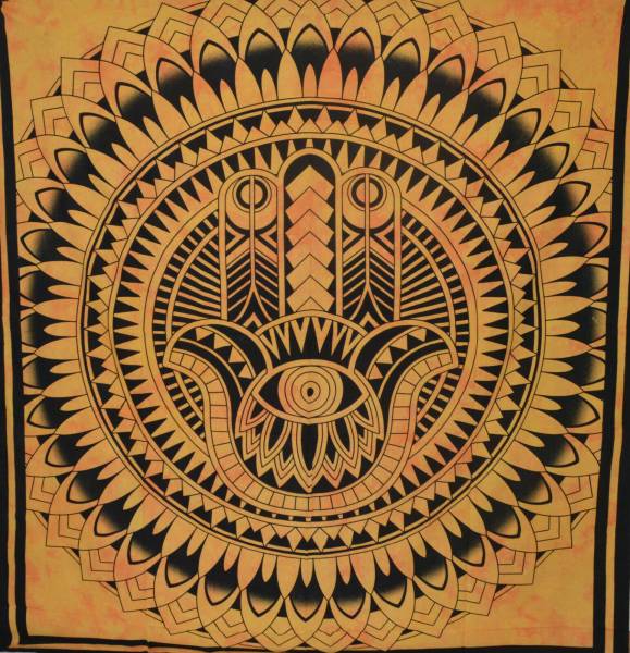 Ritualtuch Tagesdecke Wandbehang - Fatima - gelb - doppelt