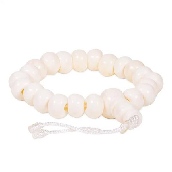 Armband / Mala - Knochen weiß 21-Perlen - verstellbar