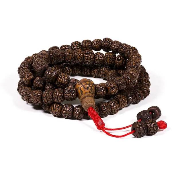 Mala Rudraksha dunkel 108 Perlen poliert - 0,8cm