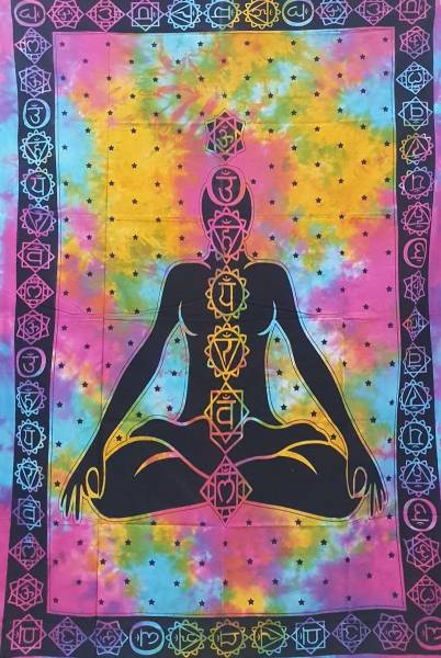 Ritualtuch Tagesdecke Wandbehang - Chakra Yogi Rainbow-Color - Normalgröße