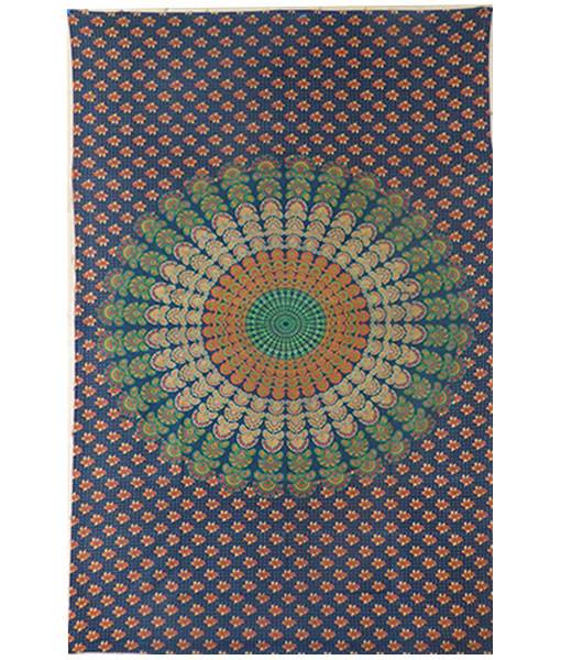 Ritualtuch Tagesdecke Wandbehang - Peacock "Earth" - Normalgröße