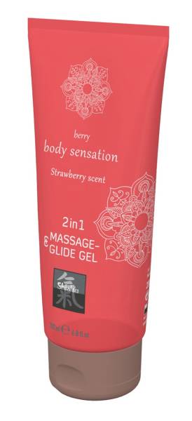 SHIATSU 2 in1 Massage & Glide Gel - Strawberry 200ml