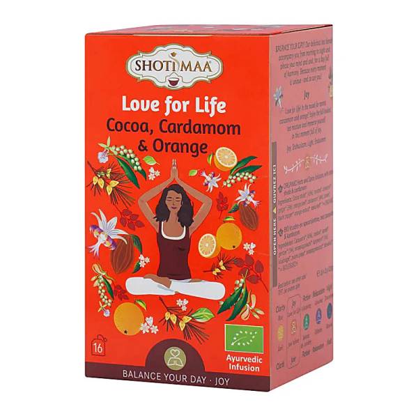 Shoti Maa - BIO-Kräutertee LOVE FOR LIVE - Kakaoschalen, Kardamom, Orange