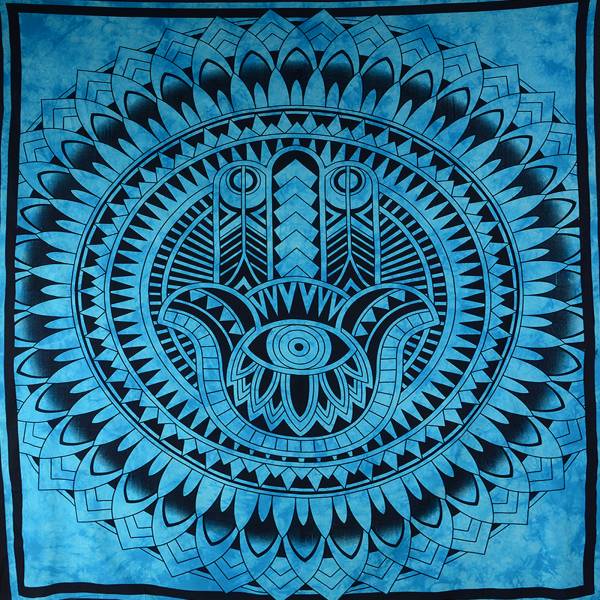 Ritualtuch Tagesdecke Wandbehang - Fatima - blau - doppelt