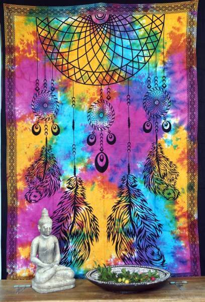 Ritualdecke Tagesdecke Wandbehang Traumfänger Regenbogen - Normalgröße