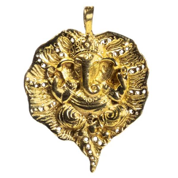 Anhänger Messing - Ganesha Blatt ~4 cm