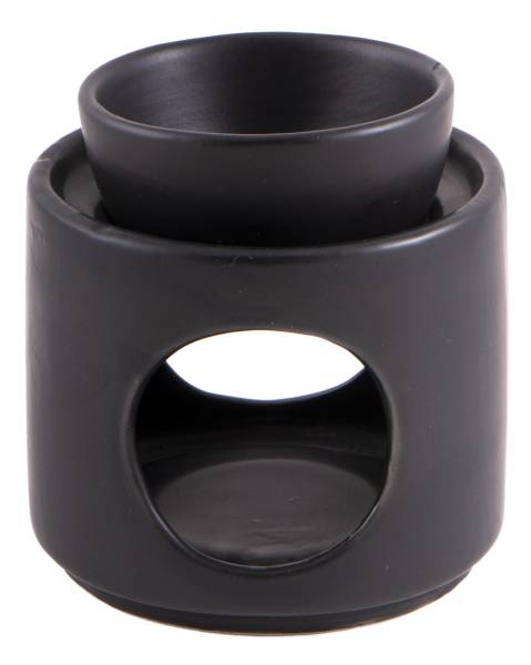 Duftlampe | Ölwärmer - schwarze Keramik - 10,5 cm