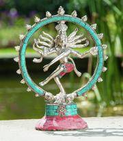 Shiva - Nataraj Messing Versilbert 19,5 cm