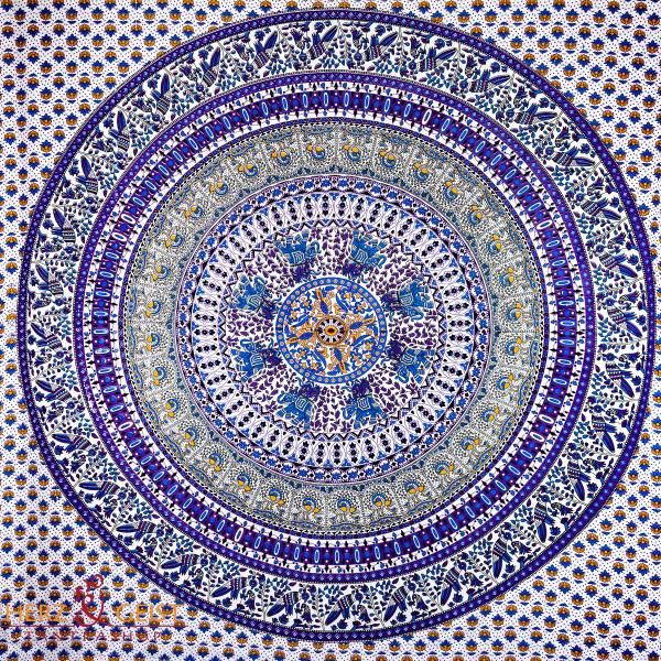 Ritualtuch Tagesdecke Wandbehang - Mandala-Circle violett - Doppelt