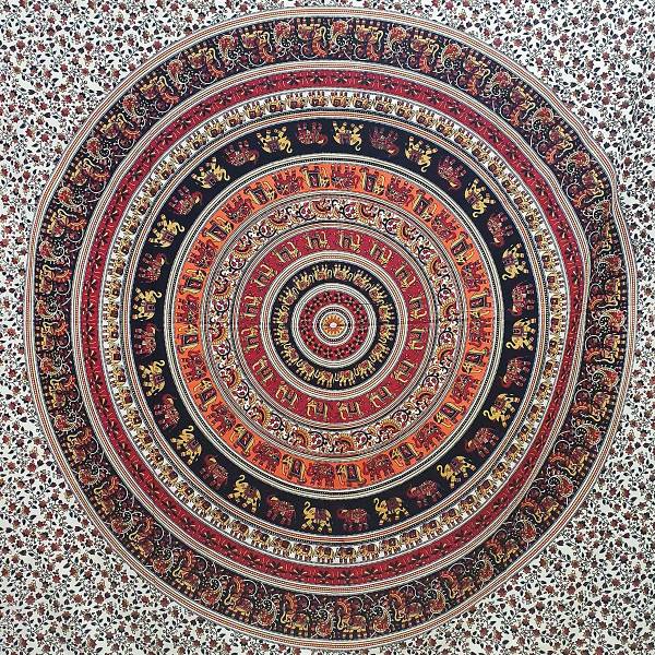 Ritualtuch Tagesdecke Wandbehang - Elephant Circle - Doppelt