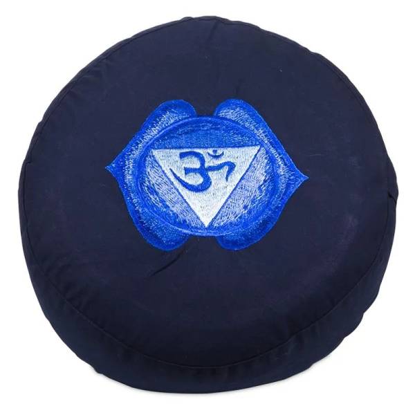 Meditationskissen 6. Chakra Ajna - dunkelblau-schwarz