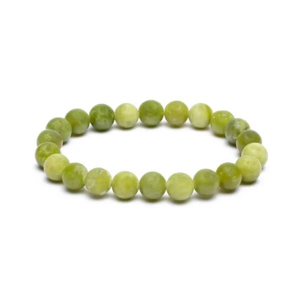 Armband / Mala - grüne Jade 21-Perlen - elastisch