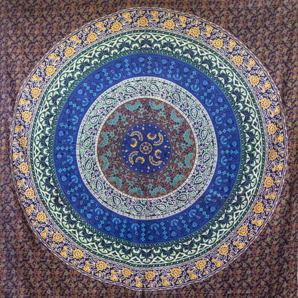 Ritualdecke Tagesdecke Wandbehang - Mandala - bunt - doppelt