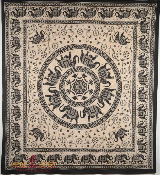 Ritualtuch Tagesdecke Wandbehang - Oriental Elephant - Doppelt