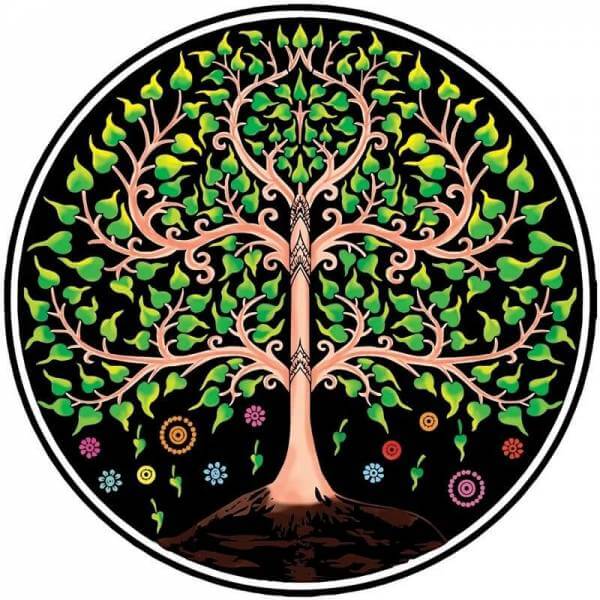 Ritualdecke Baum des Lebens - Rund