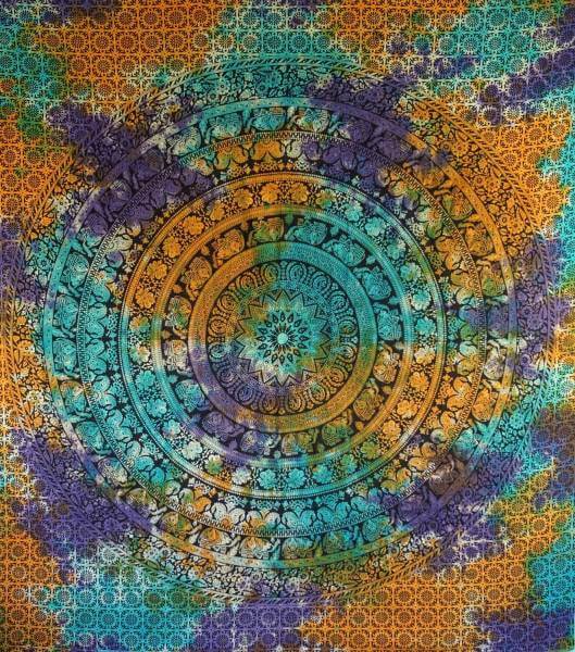 Ritualtuch Tagesdecke Wandbehang - Mandala Batik - Doppelt
