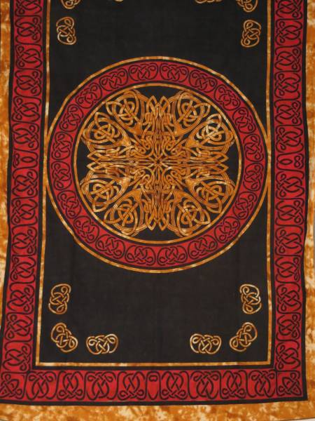 Tagesdecke Wandbehang Ritualdecke - Celtic Mandala gold - Normal