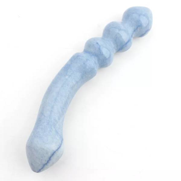 Massagestab "Zauberstab" - blauer Aventurin - gewellte Form