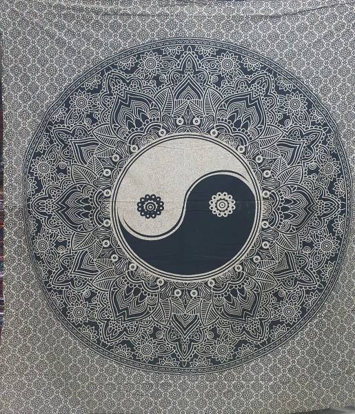 Ritualtuch Tagesdecke Wandbehang - Yin Yang - Doppelt