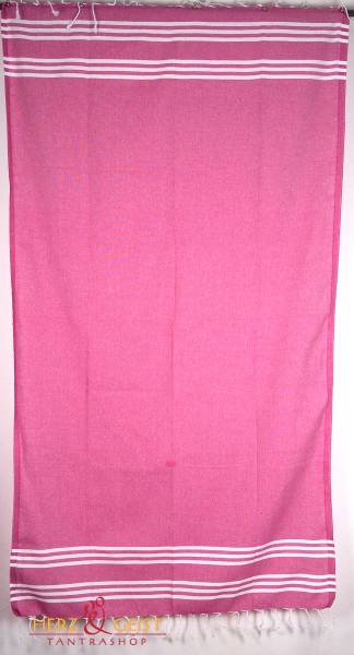Hamamtuch pink-weiß - gestreift