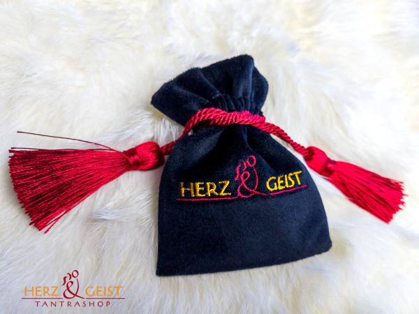 Samt Geschenktasche - Herz & Geist Logo - 8 x 10 cm