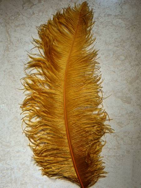Straußenfeder klein - GOLDGELB 30-35 cm