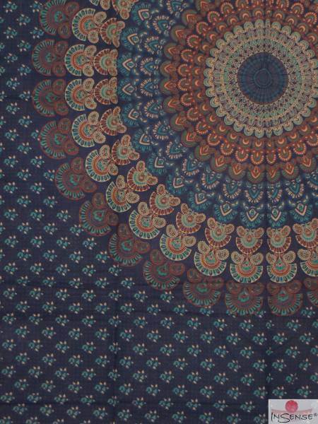 Ritualdecke Tagesdecke Wandbehang - Peacock "Water" 2 - Doppelt