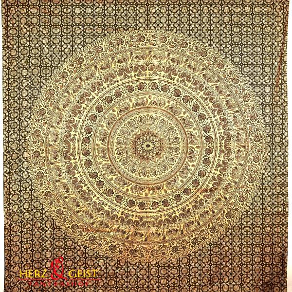 Wandbehang - Rigruraji Elefanten gold-schwarz - Doppelt