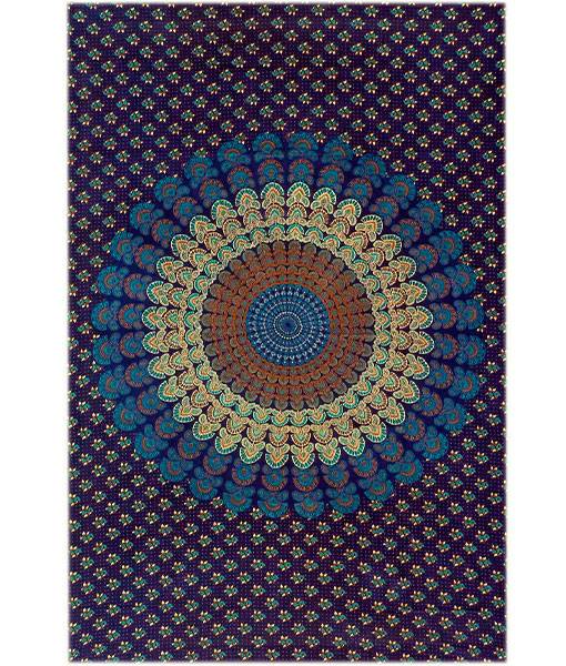 Ritualtuch Tagesdecke Wandbehang - Peacock "Water" - Normalgröße